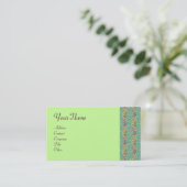 WEISSÄUFE, hellgelb-grün, rosa lila Visitenkarte (Stehend Vorderseite)