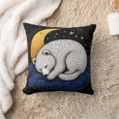 Weißbär schläft auf Wolken Kissen (Decke)