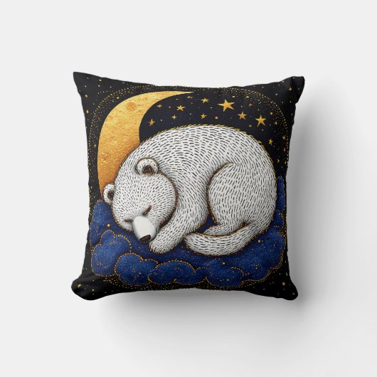 Weißbär schläft auf Wolken Kissen (Vorderseite)