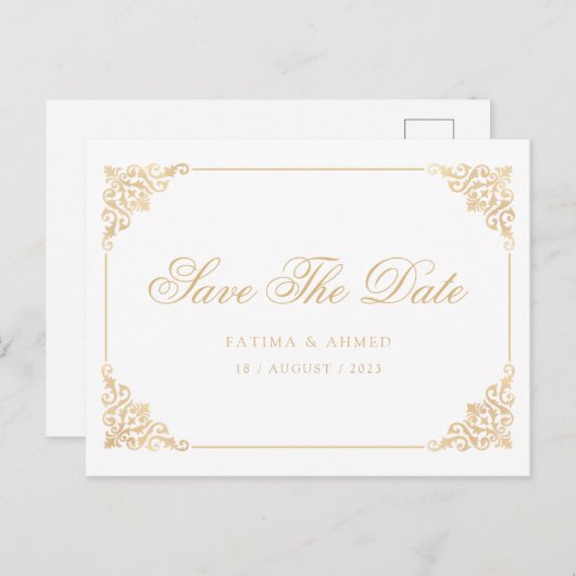 Weißbarocke muslimische Ankündigung Datum freihalt (Vorne/Hinten)