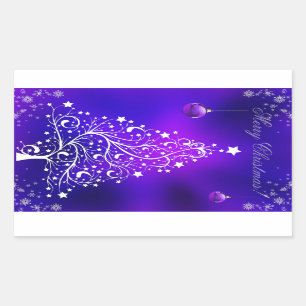 Weißbaum der frohen Weihnachten Rechteckiger Aufkleber