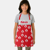 Weißbaumschmuck auf Rot Schürze (Insitu)