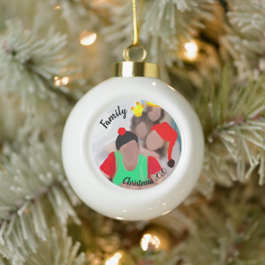 Weißbaumschmuck Ihrer Familie Keramik Kugel-Ornament (Baum)