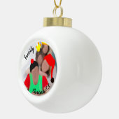 Weißbaumschmuck Ihrer Familie Keramik Kugel-Ornament (Rechts)