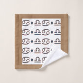 Weißbeige Random Symbole Badetuch Set (Waschlappen)