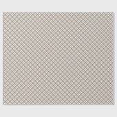 Weißbeige schwarze diagonale, karierte Muster Geschenkpapier (Flach)