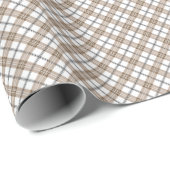 Weißbeige schwarze diagonale, karierte Muster Geschenkpapier (Rolleneckpunkt)