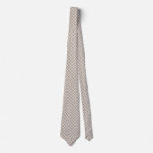 Weißbeige schwarze diagonale, karierte Muster Krawatte (Vorderseite)