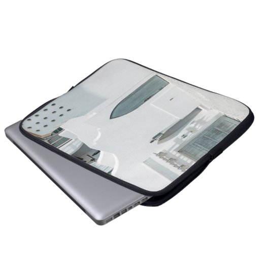 Weißbetonhaus Laptopschutzhülle (Vorne Knopf)