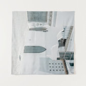 Weißbetonhaus Wandteppich (Vorderseite (Horizontal))