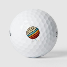 Weißblau gelb entworfen golfball