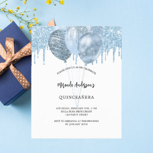 Weißblaue Ballons aus Quinceanera - Haushaltseinla Flyer