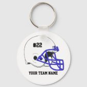 Weißblauer Fußballhelm ・ kundenspezifisch Schlüsselanhänger (Vorderseite)