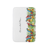 Weißblauer Papageienname Badematte (Vorderseite Vertikal)