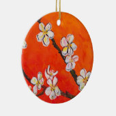 Weißblühzweig Keramik Ornament (Rechts)