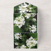 Weißblumenfoto, Alles in einer Hochzeitseinladung All In One Einladung (Außenbereich)