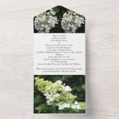 Weißblumenfoto, Alles in einer Hochzeitseinladung All In One Einladung (Innen Boden)