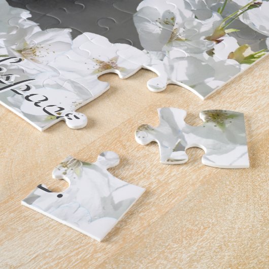 Weißblüten Puzzle Personalisiertes Foto Puzzle (Seite)