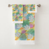 Weißblüten Regenbogengeo Badhandtuch Set (Insitu)
