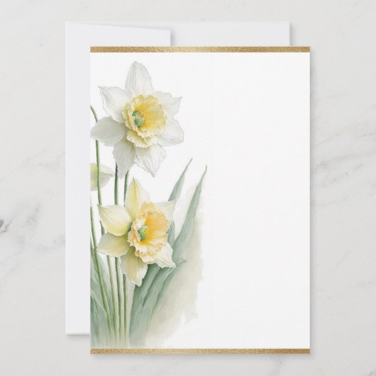 Weißblütenduftstoffe Wasserfarben Moderne Hochzeit Einladung (Rückseite)