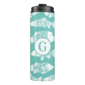 Weißblütenfisch | Monogramm Thermosbecher (Vorderseite)