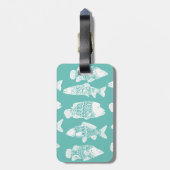Weißblütenfisch | PERSONALISIERT Gepäckanhänger (Rückseite vertikal)