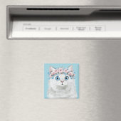 Weißblütenkatze Magnet (In Situ (Geschirrspüler))