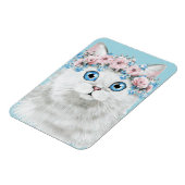 Weißblütenkatze Magnet (Linke Seite)