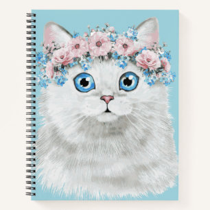 Weißblütenkatze Notizblock