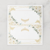 Weißblütenschmetterlinge Quinceañera 16. Geburtsta Platzkarte (Außenseite Aufgefaltet)