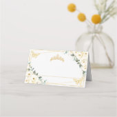 Weißblütenschmetterlinge Quinceañera 16. Geburtsta Platzkarte (Vorderseite)