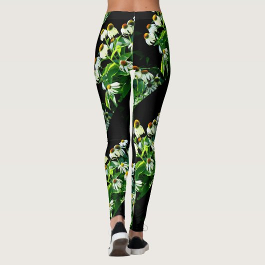 Weißblütenschwarz Leggings (Rückseite)