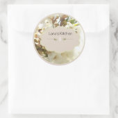 Weißblütenwürfeletiketten Runder Aufkleber (Tasche)