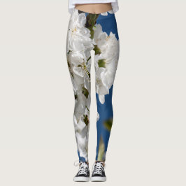 Weißblütenzweige Frühling Leggings