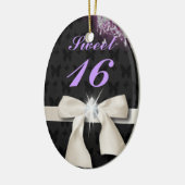 Weißbogenkronleuchter 16 . Geburtstag Keramik Ornament (Links)