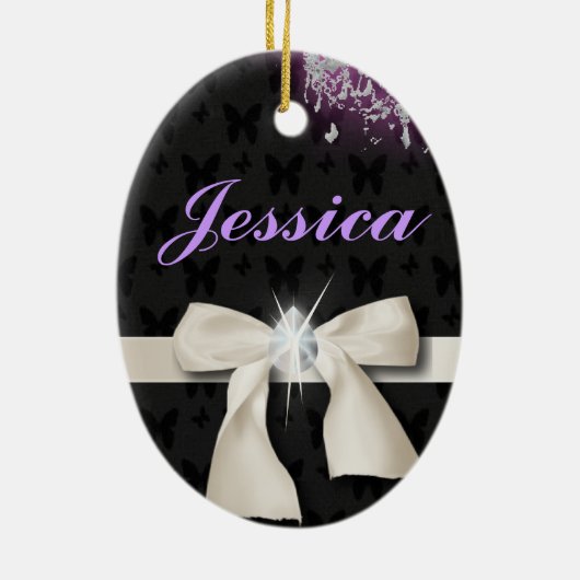 Weißbogenkronleuchter 16 . Geburtstag Keramik Ornament (Hinten)