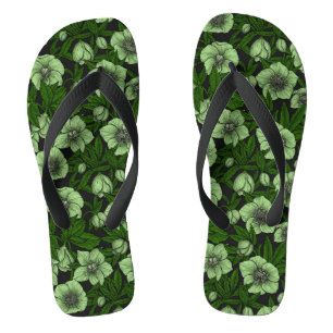 Weißbohrer mit Blätter Badesandalen