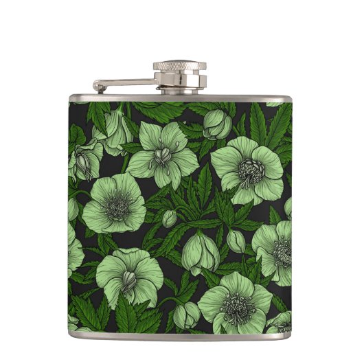 Weißbohrer mit Blätter Flachmann (Vorderseite)