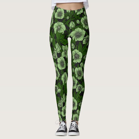 Weißbohrer mit Blätter Leggings (Vorderseite)