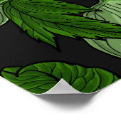 Weißbohrer mit Blätter Poster (Ecke)