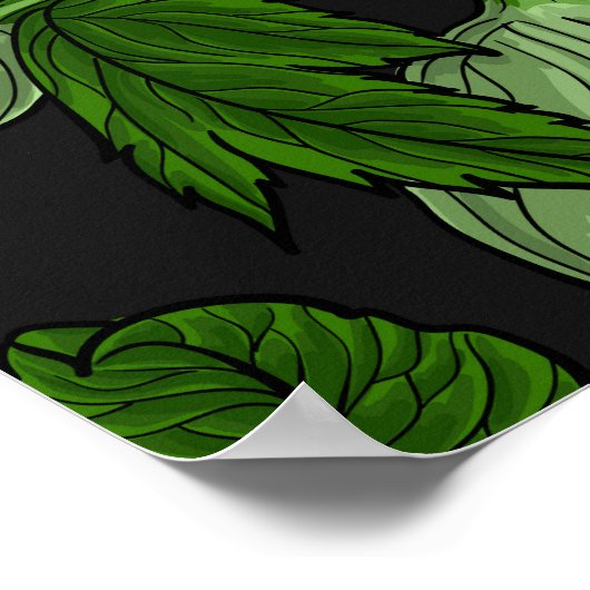 Weißbohrer mit Blätter Poster (Ecke)