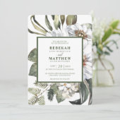 Weißbotanisch | Einladung zur Hochzeit (Stehend Vorderseite)