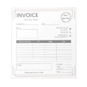 Weißbraun mit Logo und Rechnung für kleine Unterne Notizblock (Vorderseite)