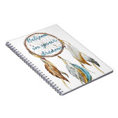 Weißbraun Türkis Traumhafen Wasserfarbe Notizblock (Rechte Seite)