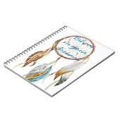 Weißbraun Türkis Traumhafen Wasserfarbe Notizblock (Linke Seite)