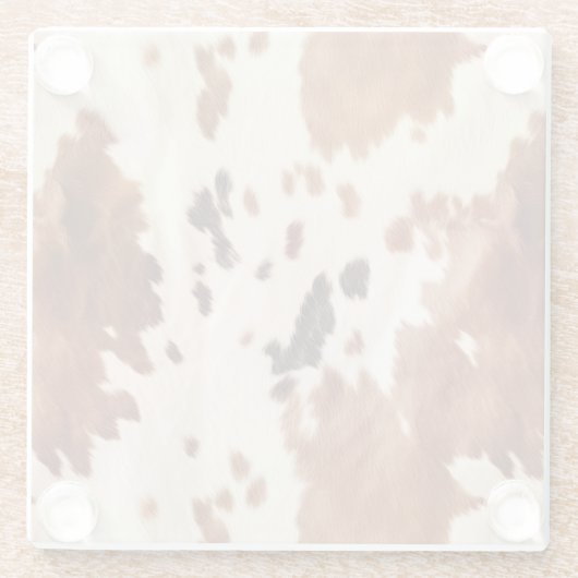 Weißbrauner Cowhide Glasuntersetzer (Rückseite)