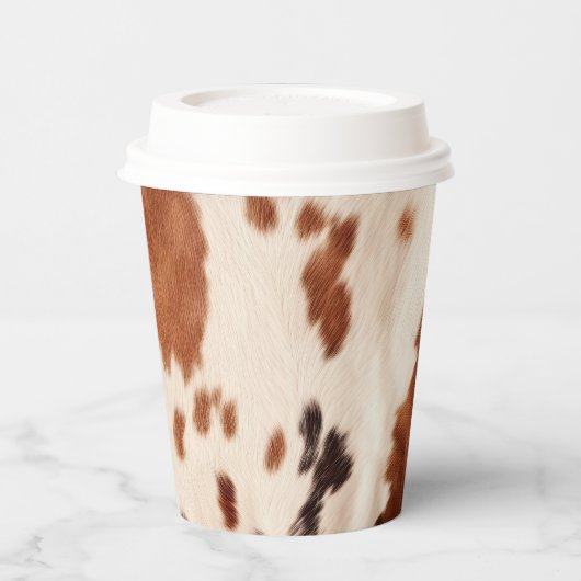 Weißbrauner Cowhide Pappbecher (Links)