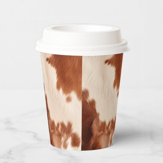 Weißbrauner Cowhide Pappbecher (Rechts)