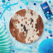Weißbrauner Cowhide Pappteller (Party)