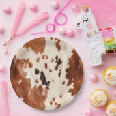 Weißbrauner Cowhide Pappteller (Party)